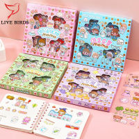 Cartoon Handbook Stickers Set Transparent Waterproof Diy Decorative Stickers For Laptop Phone Notebook