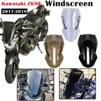 ◄ ที่บังแดดหน้ารถยนต์กระจกบังลมรถจักรยานยนต์สำหรับคาวาซากิ Z650 Z 650 2017 2018 2019กระจกหน้ารถอุปกรณ์เสริมตัวเบี่ยงเบนอากาศ