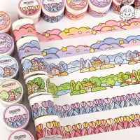 【LZ】▬✉☾  Mr.Paper Cartoon Kawaii Washi Tapes Bonito Manual DIY Decoração Material Cartaz Cenário Fita Papelaria Washi Tape Art Supplies