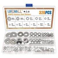320 Buah Pembuat Jarak 304 Mesin Cuci Baja Tahan Karat Gasket Polos untuk Sekrup Baut Logam Datar M2 M2.5 M3 M4 M5 M6 M8 M10 Mesin Cuci M12