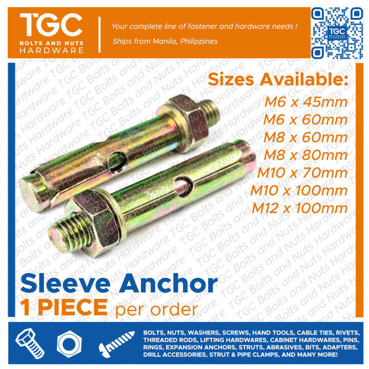 TGC 1PC Sleeve Anchor 6mm 12mm Sleeve Anchor Expansion Bolt