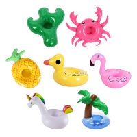 1Pcs Inflatable Cup Holder Unicorn Flamingo Drink holder Swimming Pool Float Bathing Pool Toys Party Decoration Bar Coasters Artificial Flowers  Plant