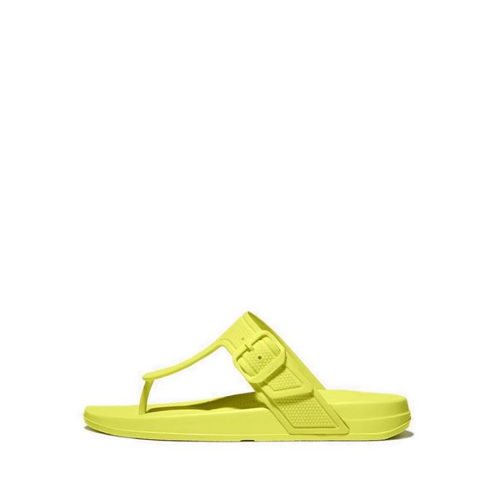 Fitflop Iqushion Adjustable Buckle Flip-Flops - Electric Yellow | Lazada PH