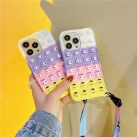 ❇▫﹊ 3D Cartoon Anime Phone Case for iphone 13 13pro max xr 11 12 Reliver Stress Fidget for iphone 6 7 8 plus Bubble cover Girl kids