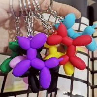 Fashion Keychain Punk Balloon Dog Soft Rubber Dog Keychains for Women Bag Pendant Jewelry Trinket Men 39;s Car Key Ring Key Chain