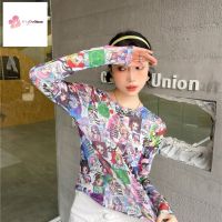 Milyfashion Niche Time Fun Comics เสื้อแขนยาว ผ้ากอซ กันแดด แฟชั่นฤดูร้อน สไตล์ใหม่