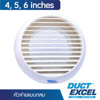 Duct Excel หน้ากากระบายอากาศ วงกลม ขนาด 4, 5, 6นิ้ว หัวจ่ายแบบฝาครอบ หัวระบายอากาศ หน้ากากแอร์