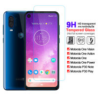 กระจกนิรภัยสำหรับ Motorola One Vision อุปกรณ์ป้องกันหน้าจอสำหรับ Motorola One Power P30Note P30 Play ภาพยนตร์ HD ชัดเจน