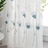 2022 Embroidery Flowers Sheer Curtains for Windows Bedroom Living Room Langsir Jarang Day Curtain Langsir Sliding Door