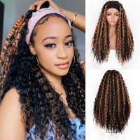 Long synthetic water wavy headband wig fiber wig suitable for black women Ombre blackgoldwine red wig dailyparty wig