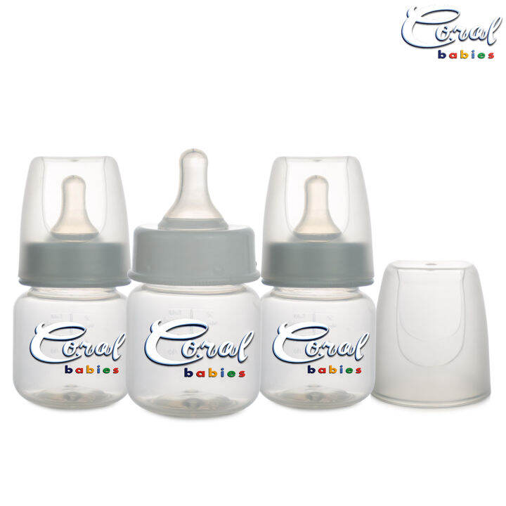 Coral Babies 2oz Easy Grip Clear Feeding Bottles with Preemie Silicone Nipple Lazada PH
