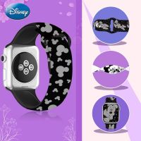 Original ✱ Gelang pasangan untuk iWatch SE 7 6 5 4 3 2 1 tali pasangan Disney Mickey Minnie gelang 41mm 45mm 49mm 44mm 42mm 40mm 38mm