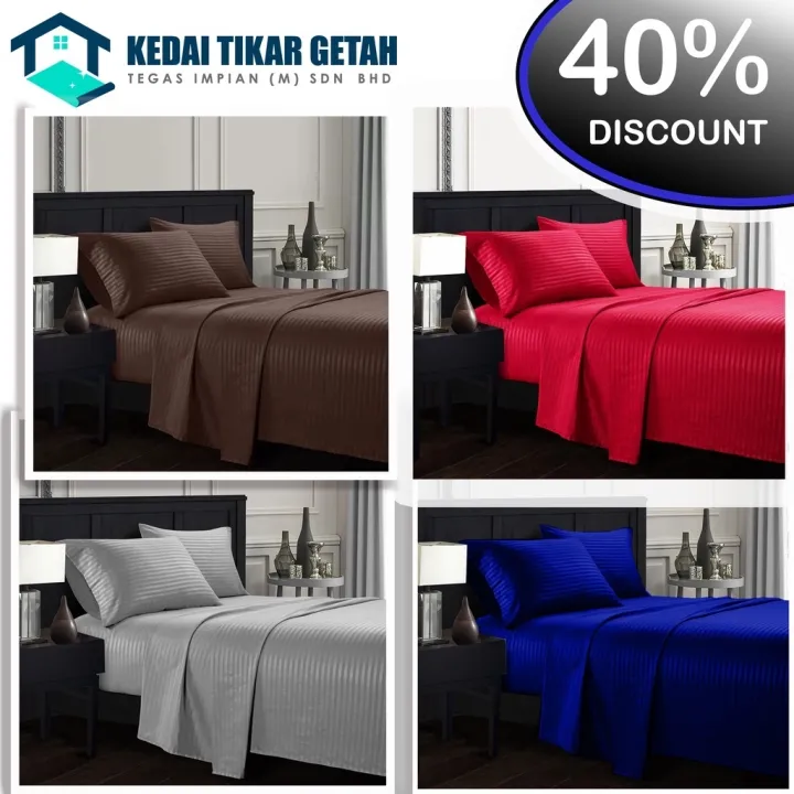 Single bed sheet READY STOCK Premium Fitted Bedsheet FULL SET Cadar