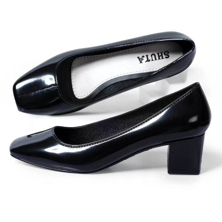 （Add 1 Size Bigger) Shuta Shoes For Ladies Shoes 5cm Mid Heels Square
