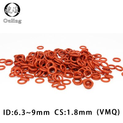 【DT】hot！ 10PCS/lot Silicone/VMQ O ring 1.8mm Thickness ID6.3/6.7/6.9/7.1/7.5/8/8.5/8.75/9mm Rubber O-Ring Gasket