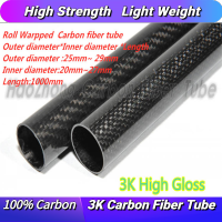 1000Mm 3K คาร์บอนไฟเบอร์หลอด25Mm 26Mm 27Mm 28Mm 29Mm (ม้วนห่อ) น้ำหนักเบามีความแข็งแรงสูง