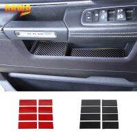 BAWA Soft Carbon Fiber Car Door Storage Slot Mat Anti-Dirty Mats For Dodge RAM 1500 2010-2015 Internal Accessories