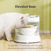 ☼℡₪ 2L Cat Water Fountain Pet Feeder Elevated Small Dog Feeding Food Slow Bowl with Water Dispenser USB Kitten Puppy Supplies