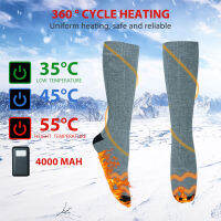 4000mahh Thermal Cotton Heated Socks Men &amp; Women with Battery Operated Winter Outdoor Skiing Hinking Foot Warming Socks