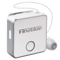 Fineblue F1 Wireless Business Bluetooth Headset Telescopic Clip on Stereo Earbud Vibrate Sport Driver Earphone-White