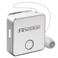 Fineblue F1 Wireless Business Bluetooth Headset Telescopic Clip on Stereo Earbud Vibrate Sport Driver Earphone-White