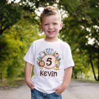 Personalized Birthday Shirt 1-9 Year T-Shirt Wild Tee Boys Birthday Party T Shirt Wild Animal with Name Clothes Kids Gifts Tops