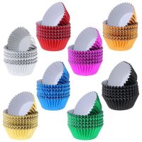 【hot】 New 100pcs Paper Cup Foil Baking Cups Liners Cupcakes !