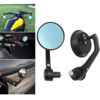 78" Black Motorcycle Round RearView 22mm Handle Bar End Side Mirrors Moto Aluminum