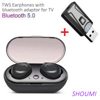 Bluetooth TWS Earphone Wireless Earbuds Sports Waterproof TWS Headset USB Bluetooth Adaptor with Mic Use For evision PC