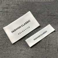 Custom Garment Cotton Labels Washable Polyester Label Customized Cotton Tags Clothing Printed Labels With LOGO Stickers Labels