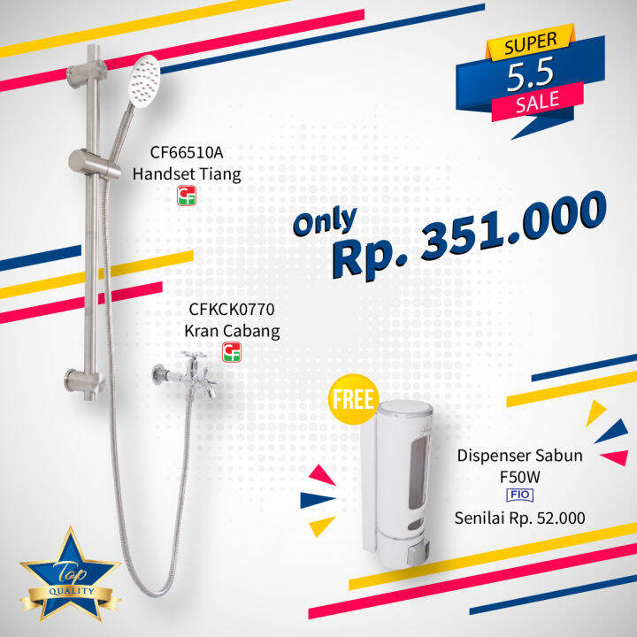 Tiang Hand Shower Set Stainless dan Kran Cabang Kuningan Carlo Fiotini Lazada Indonesia