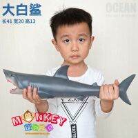 Monkey Toys - โมเดลสัตว์ White Shark ปลาฉลาม ขาว ขนาด 41.50 CM แบบนิ่ม (จากหาดใหญ่)