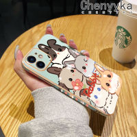 เคส Chenyyka สำหรับ iPhone 12 12 12 Pro 12 Max 12 Mini เคสการ์ตูนกระต่ายน่ารักต้นฉบับใหม่ชุบเคสมือถือขอบสี่เหลี่ยมซิลิโคนนิ่มฝาปิดเลนส์เต็มเคสกันกระแทกกล้อง