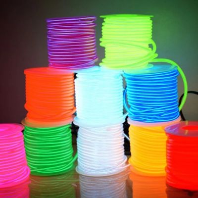 50M 100M 200M 500M EL Wire 2.3MM Electroluminescence Wire LED Strip Flexible Neon Light Rope Glow Tube Fluorescent Dance Decor