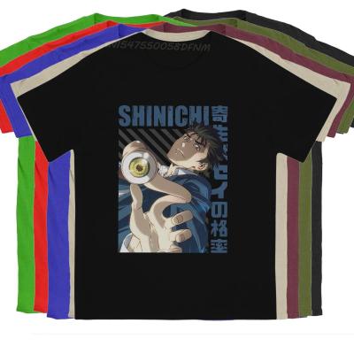 Men Kiseijuu Shinichi Izumi T-shirts Parasyte The Maxim Izumi Shinichi Anime Cotton Tops Vintage Men T Shirts Camisas Tees