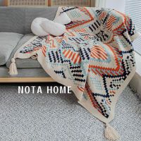 Spot parcel post Nordic Style Office Air-Conditioning Blanket Knitted Blanket Cover Leg Blanket Full Body Shawl Dormitory Nap Blanket Non-Cotton