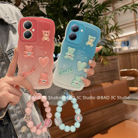 ใหม่ เคส Case VIVO Y27 Y36 Y78 5G 4G 2023 เคสโทรศัพท์ Ins สไตล์สดใสน่ารักฤดูร้อน เคสโทรศัพท์ แฟชั่นตุ๊กตาหมี3มิติเคสนิ่มลายการ์ตูนกันกระแทกพร้อมสร้อยข้อมือ2023