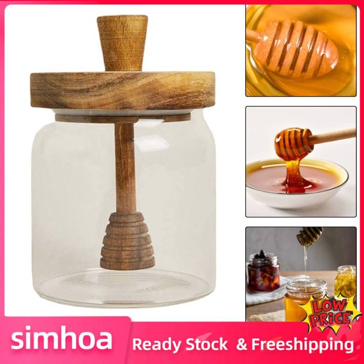simhoa-ขวดโถน้ำผึ้งใช้ซ้ำได้เครื่องแก้วน้ำผึ้งสำหรับงานแต่งงานงานเลี้ยงโต๊ะทานอาหารน้ำเชื่อม