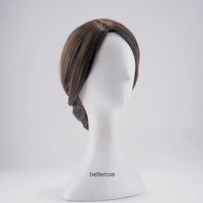 Detroit Become Human Kara Cosplay Wig Short Dark Brown Heat Resistant Synthetic Hair Wigs + Wig Cap