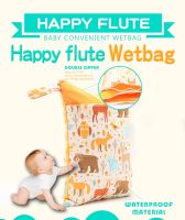 HappyFlute 2pcsset Baby Diaper Bags Double Zippered WetDry Bag Two Pocket Waterproof Wet Cloth Diaper Reusable Mummy Bag