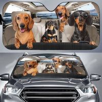 Dachshund Funny Family Driving Car Sunshade Sunshade for car sunshades Windshield Dachshund Dog sunshades for Windshield Mul