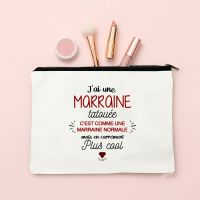 【CC】 Best Godmother French Print Female Storage Marraine Gifts Makeup Toiletries Organizer