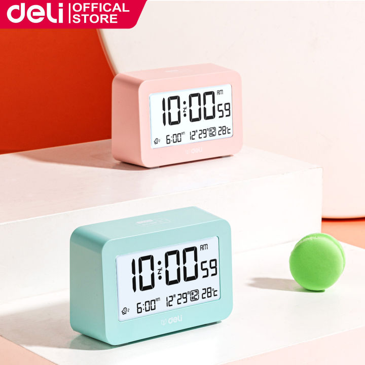 Deli Digital Clock With Led Light Alarm Clock With Date Calendar ...