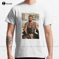 Jason Momoa Classic T-Shirt Emilia Clarke Shirt For Men Cotton Outdoor Simple Vintage Casual Tee Shirts Xs- Breathable Cotton 4XL 5XL 6XL