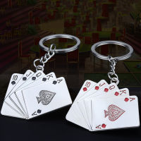 【2023】Fashion Poker Playing Cards Keychain Creative Flush Alloy Keyring For Men Women Bag Ornament Pendant Car Key Holder Gift Jewelry