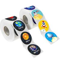 hot！【DT】۞  100-500 Pcs 1-1.5inch Stickers Roll Reward Student Children Enlightenment Label Stationery Lable Astronaut Star