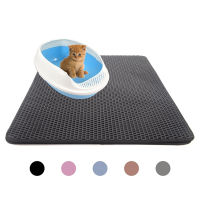 Waterproof Pet Cat Litter Mat Double Layer Non-slip Bottom Folding Cat Pad Litter Trapping For Cats Pet Cleaning Accessories