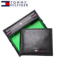 [COD]Tommy Hilfiger หุ้นของผู้ชายในกระเป๋าสตางค์เหรียญและหนังบัตรเครดิต ID Passcase และนำรถไปจอดกระเป๋าสตางค์แฟนของขวัญ