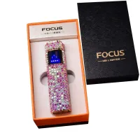 WomenS Lighter USB Rechargeable Lighter Double Arc Igniter Fine Rhinestone Lighter Smoking Gadgets For Girls Beautiful Gift