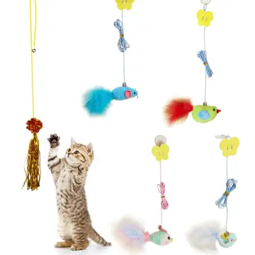 Interactive Cat Toy Hanging Simulation Cat Toy Funny Self-hey Interactive  Toy for Kitten Playing Teaser Wand Toy Cat Supplies